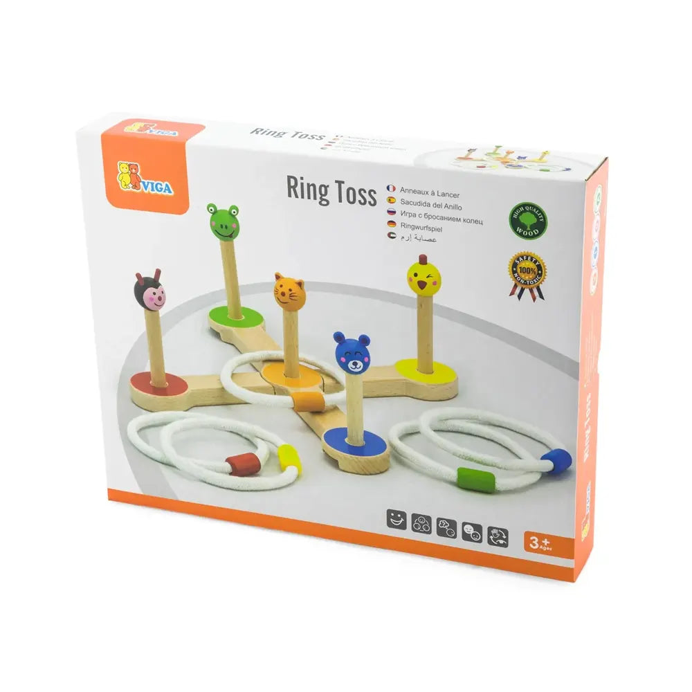 Viga Toys Wooden Animal Ring Toss Game – 3Y+