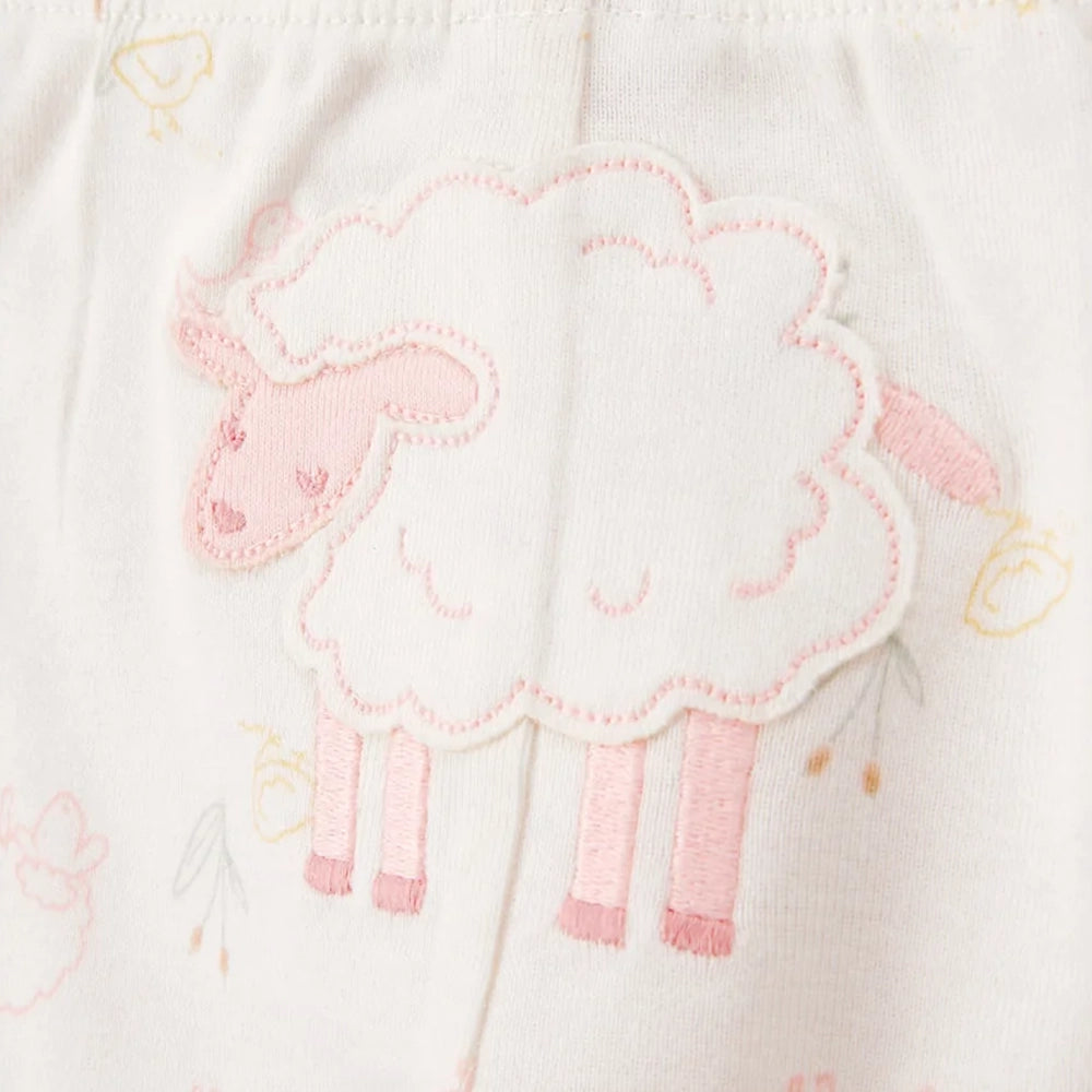 Ensemble 3 Pièces Bébé Fille Carter's - Mouton Ivoire & Rose