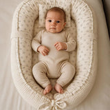 Baby Bulle Réducteur de Lit Blanc Cassé à Motif