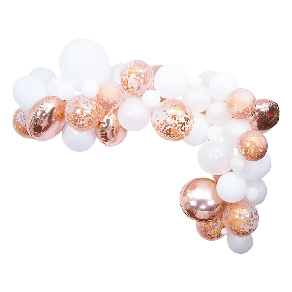 Deluxe Rose Gold & White Balloon Arch Kit