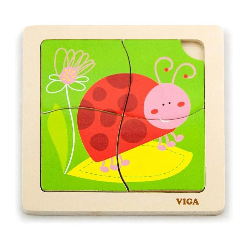 Viga Toys Wooden Ladybug Flat Puzzle – 12M+