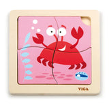 Viga Toys Wooden Crab Flat Puzzle – 12M+