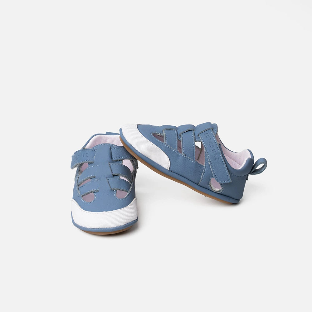 Cuteshez Soft Leather First Walker Sandals - Blue