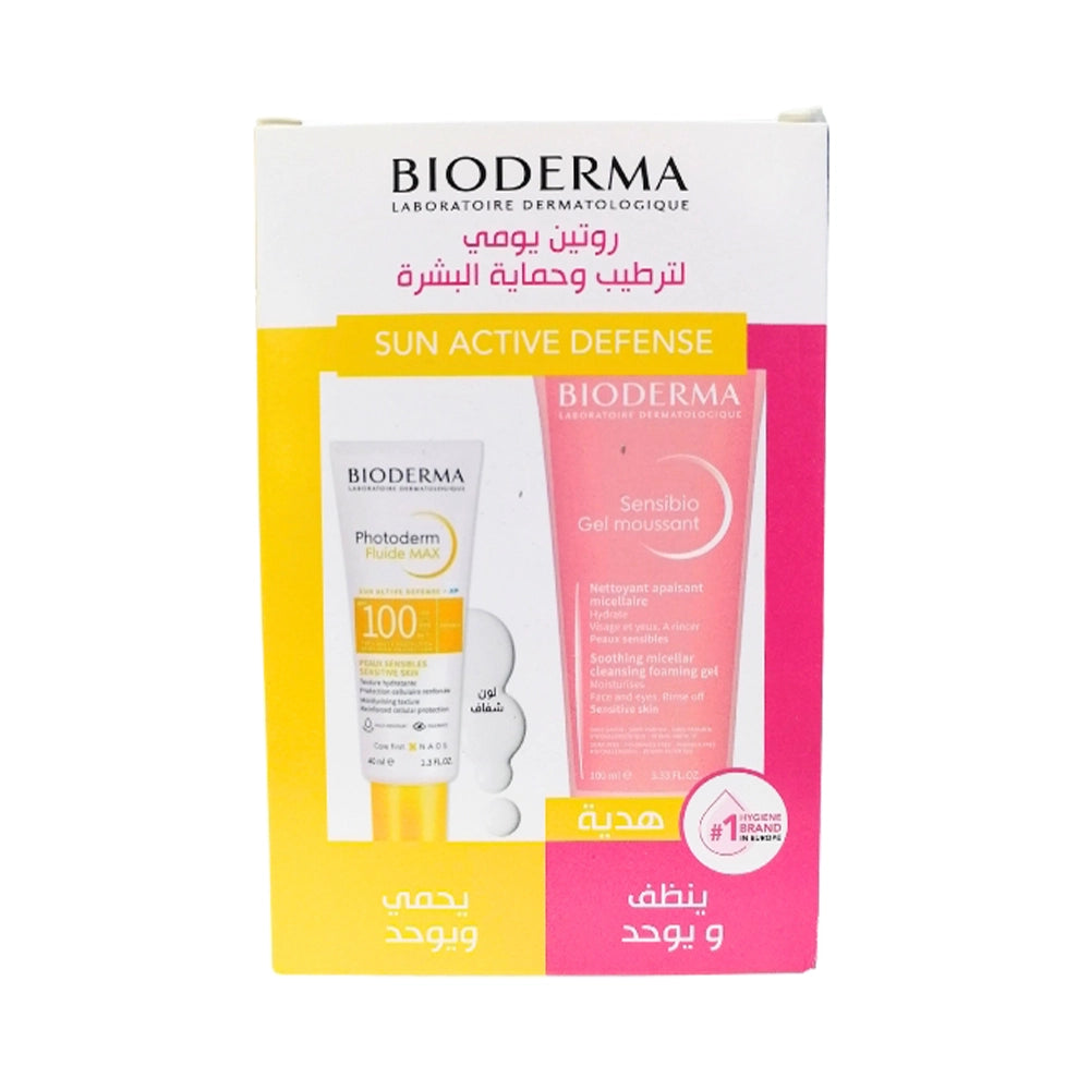 Bioderma Photoderm Max Invisible Fluid SPF100 + Sensibio Foaming Gel