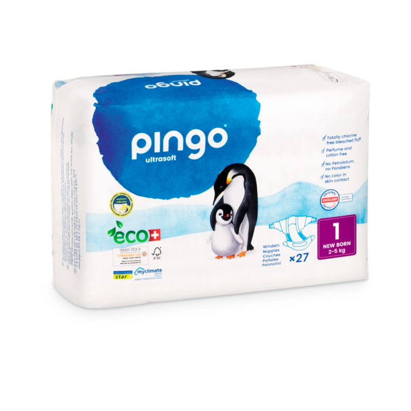 Pañales ecológicos Pingo talla 1 (2-5 kg) 27 unidades