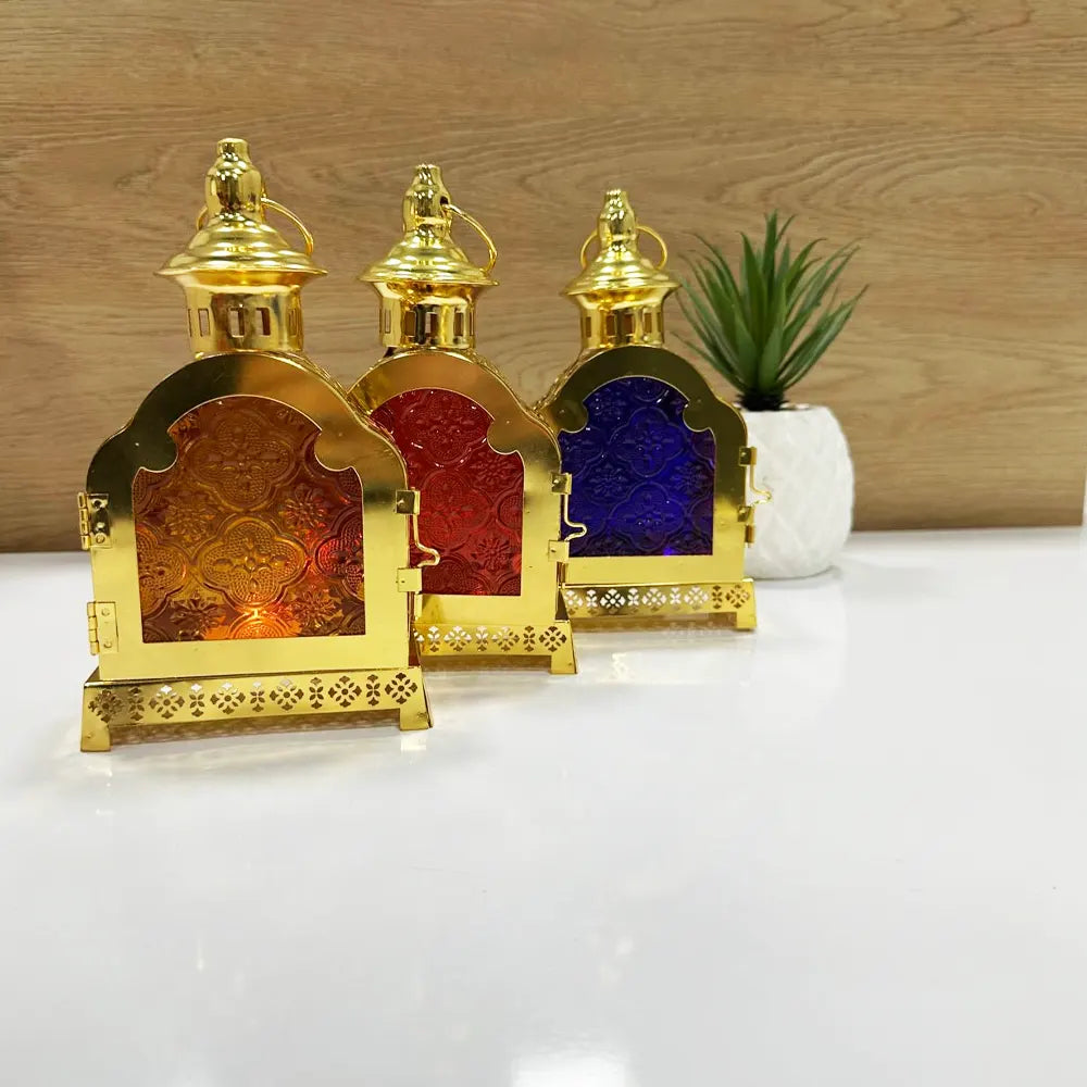 فانوس ديكور لرمضان ذهبي اللون (لون عشوائي)