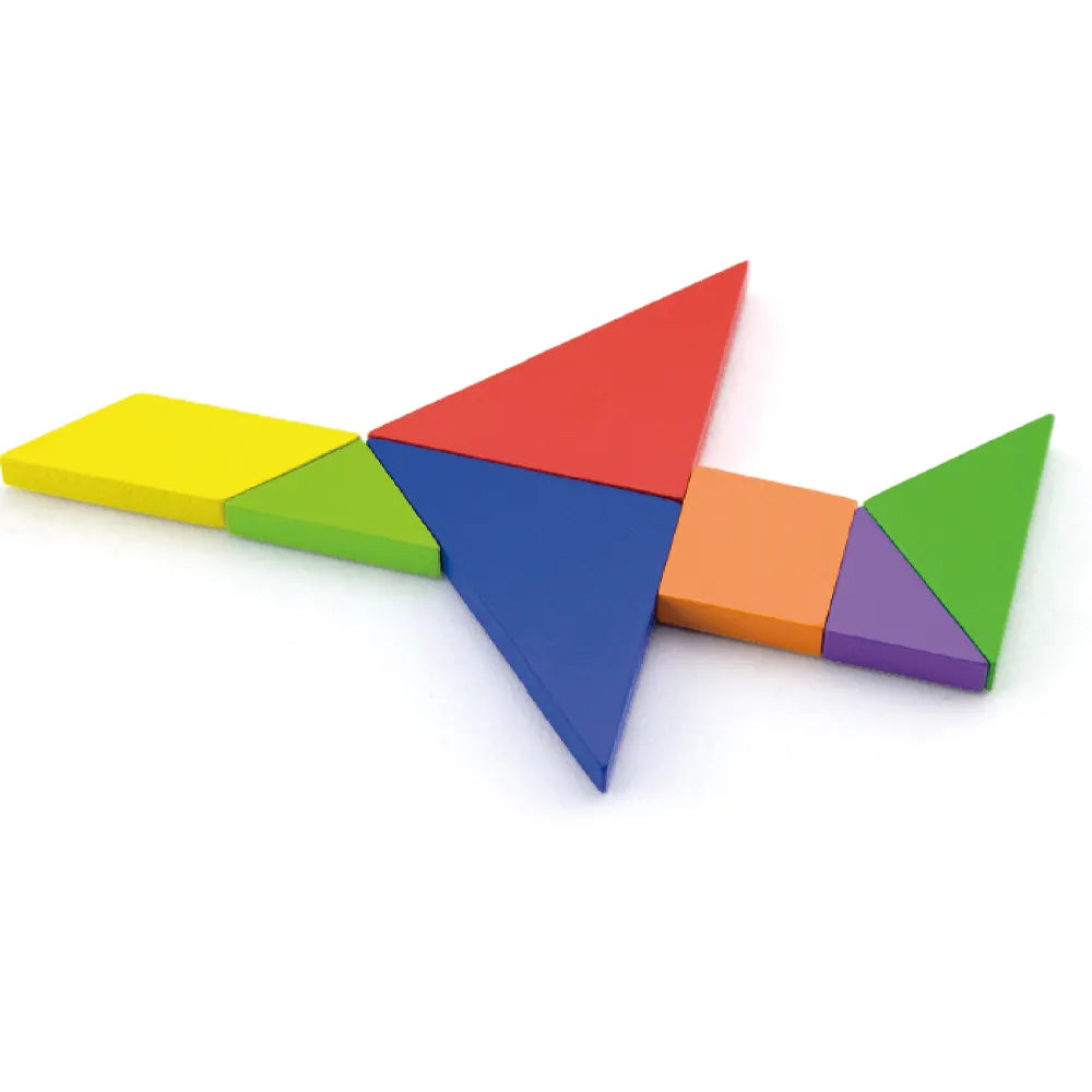 Viga Toys 35-Piece Wooden Magnetic Tangram - 3Y+