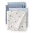 Lot de 4 langes de réception bébé garçon - Bleu