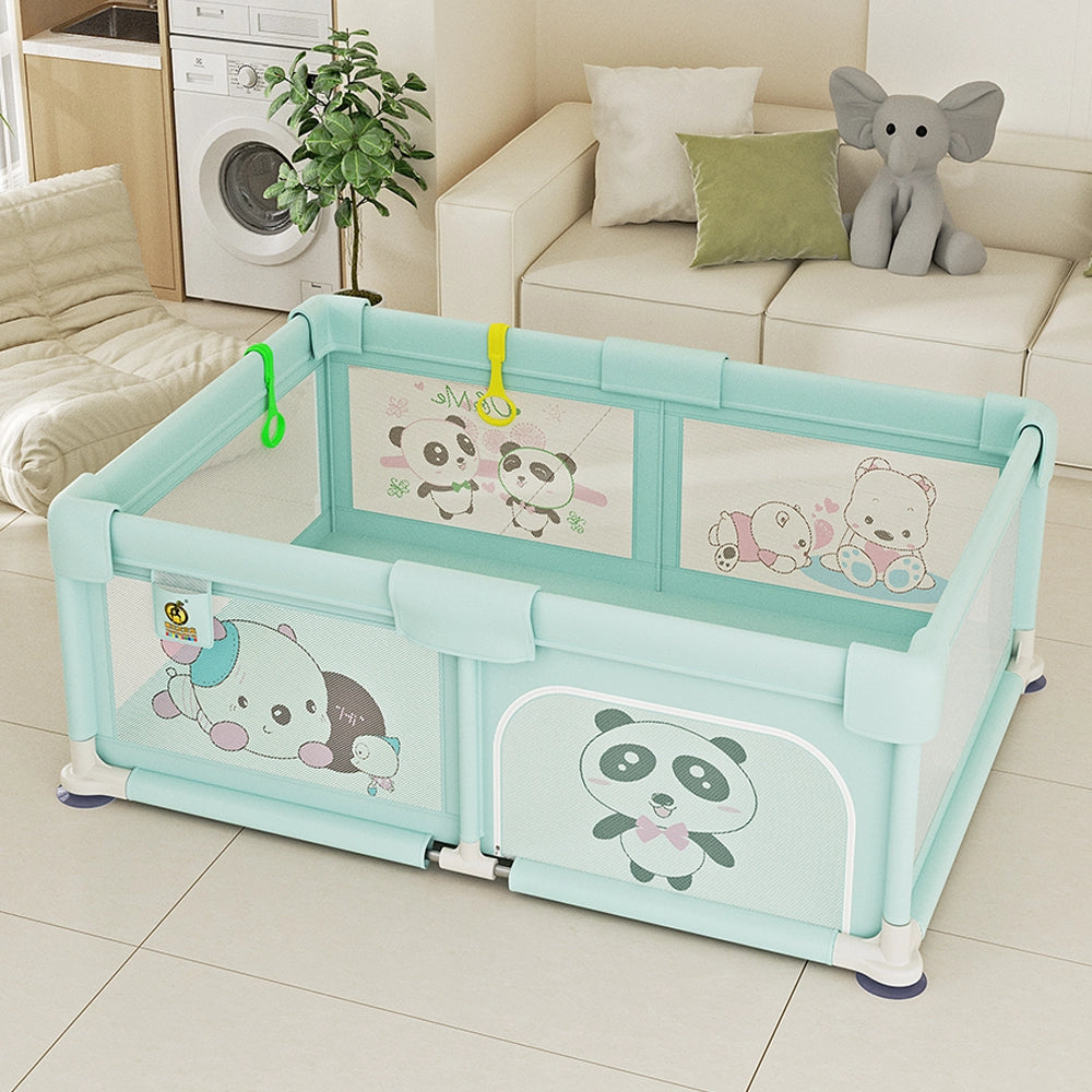 Parc de Jeux (90x19x27cm) avec Barrière de Sécurité - Vert