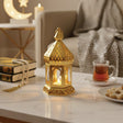 Lanterne Décorative en Métal et Verre - Dorée
