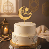 Cake Topper en Acrylique pour l'Aïd - Doré