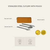 Citron Stainless Steel Cutlery Set with Pouch – Caramel