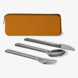 Citron Stainless Steel Cutlery Set with Pouch – Caramel