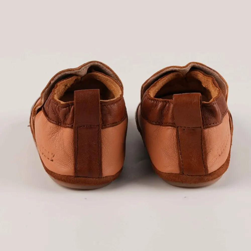 Cuteshez Leather Baby Slippers – Brown Palm Tree