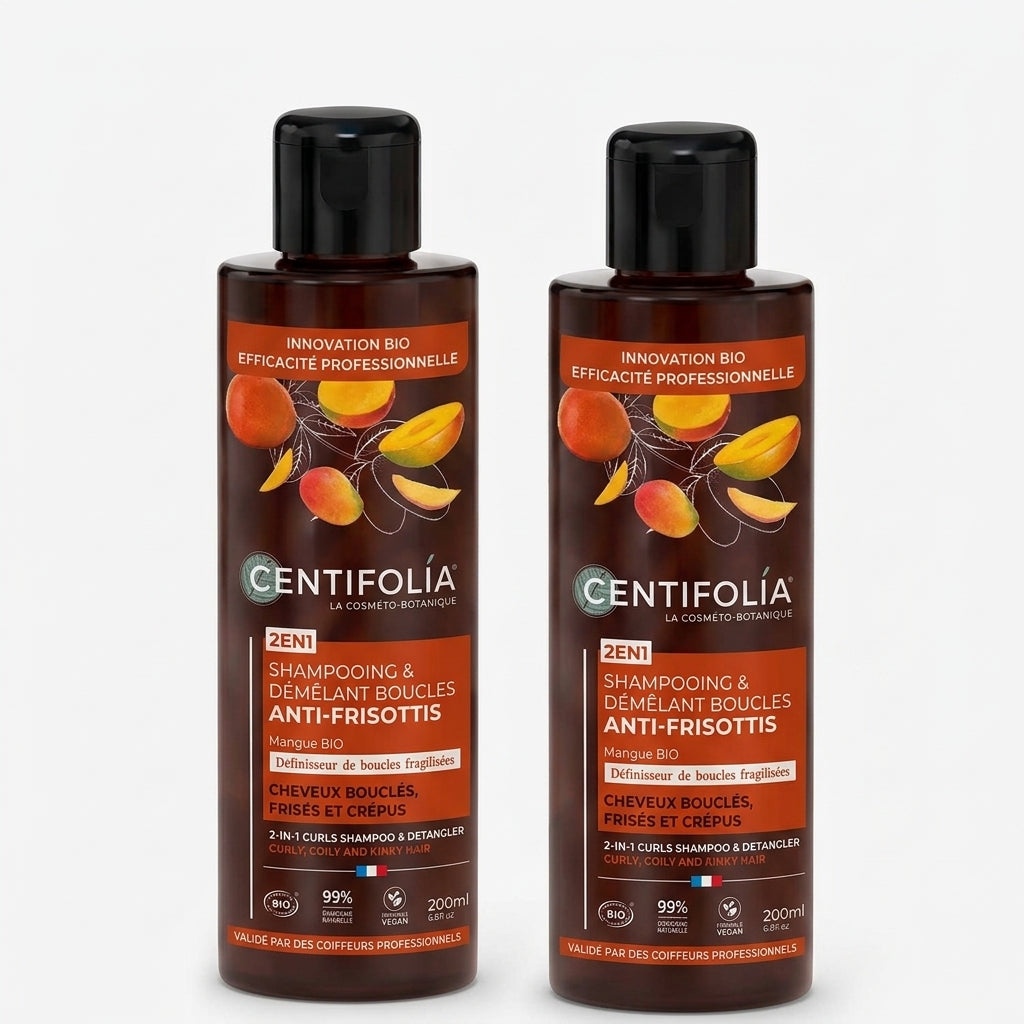 Champú y acondicionador antifrizz para rizos Centifolia 2 en 1 - 200 ml