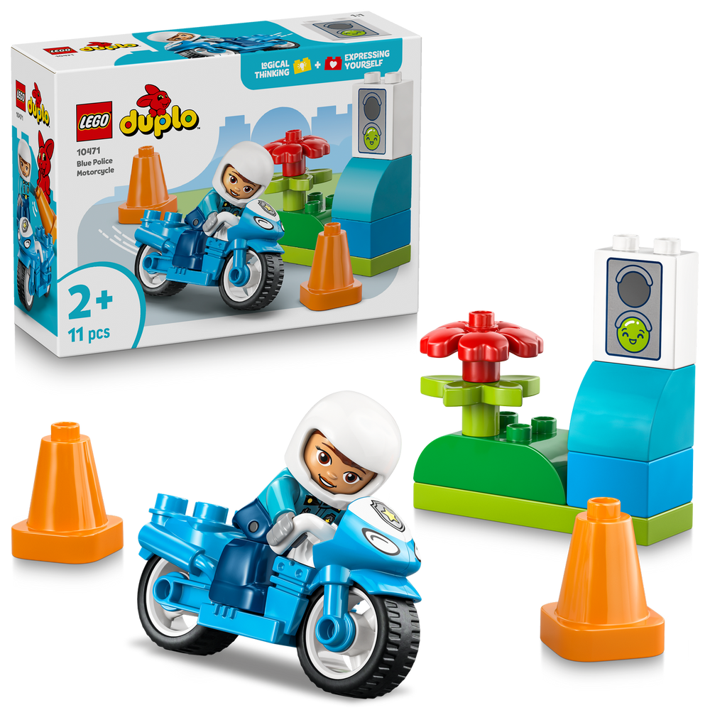 Lego Blue Police Motorcycle 2A+