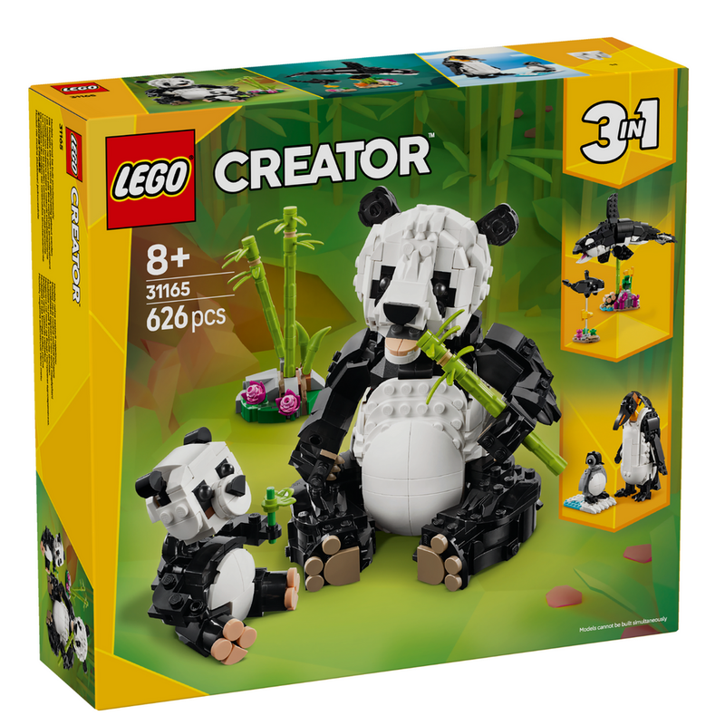 Lego Creator 3-en-1 - Animaux sauvages : la famille de pandas - 626 pièces 8A+