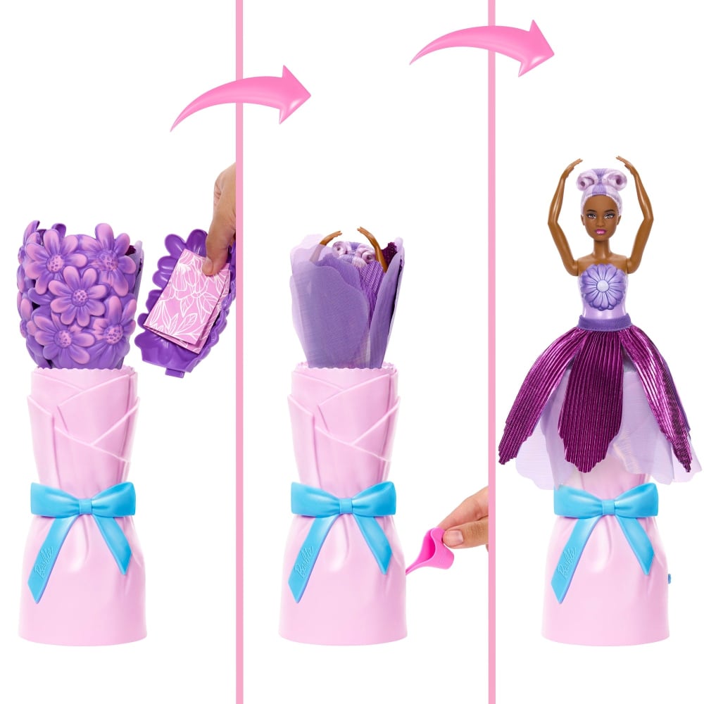 Mattel Barbie Petal Pop Poupée Parfumée Violette Robe Mauve – 3A+