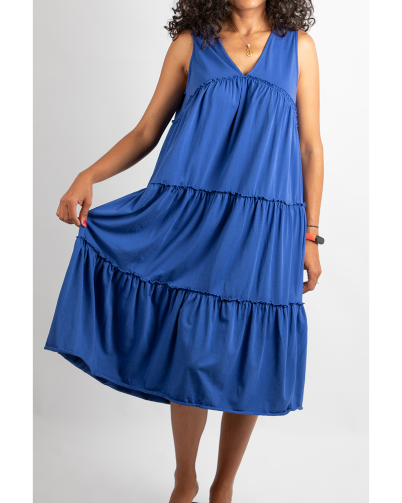 Citrouille Robe De Grossesse Sans Manches - Bleu Azur