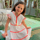 Maïcha Kelthoum Short Sleeve Jellaba Style Dress - White