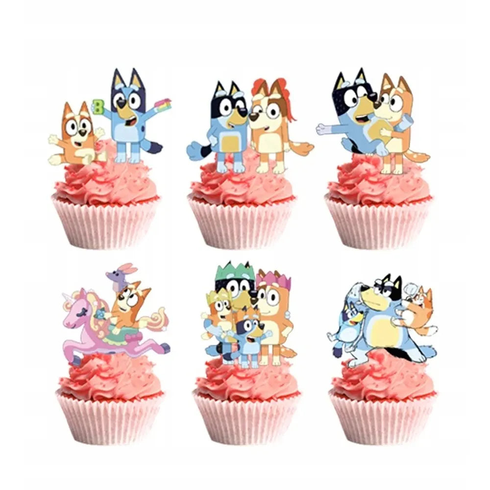 Bluey Pink Cake Decorations – 24 Pieces