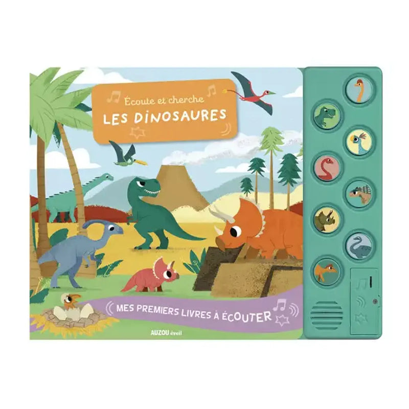 Auzou Mis primeros libros para escuchar - Escuchar y buscar dinosaurios