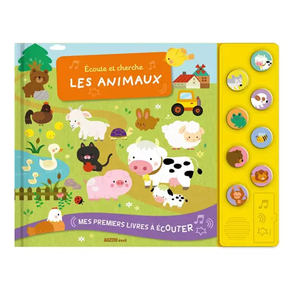 Auzou Mis primeros libros para escuchar - Escuchar y buscar animales