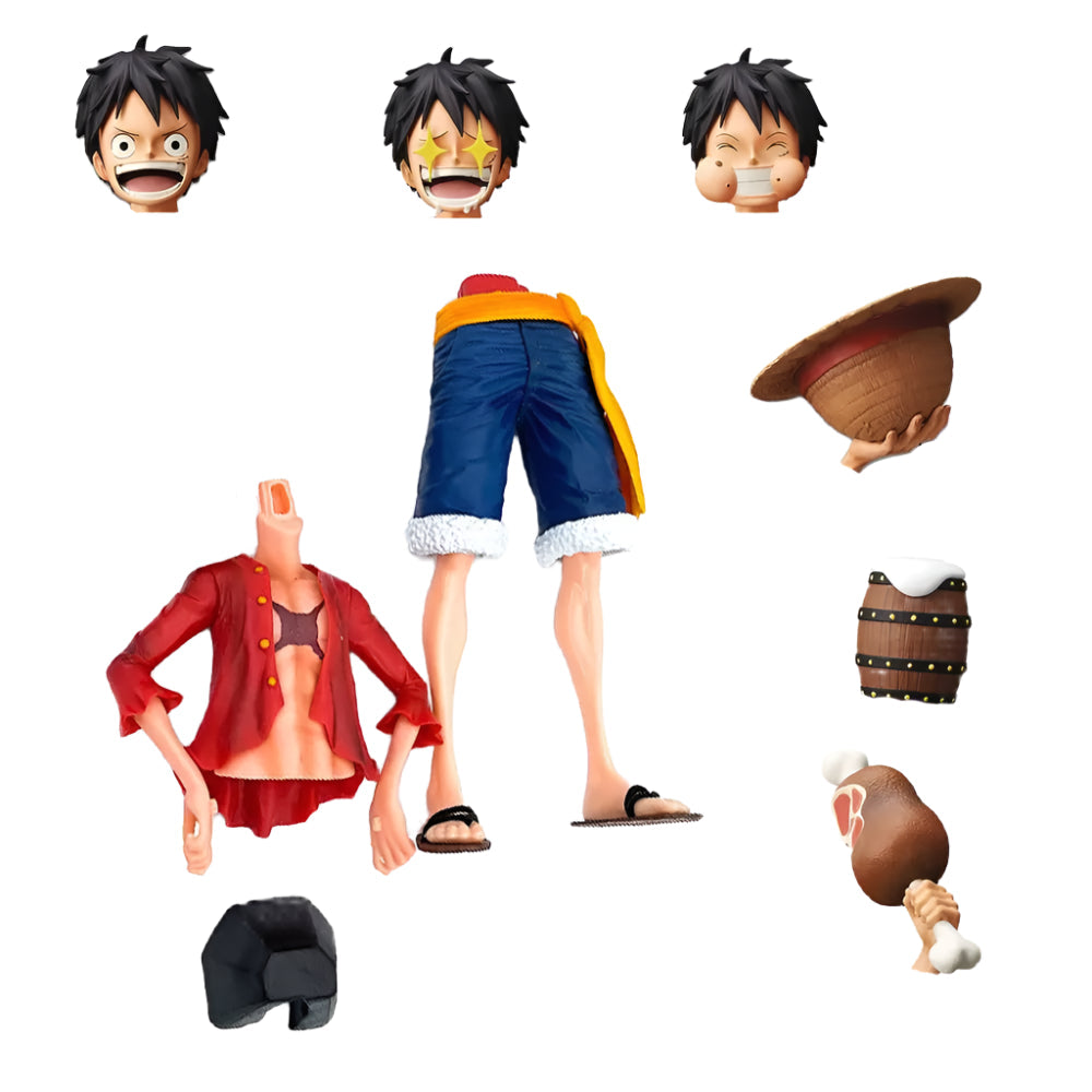 Figurine Articulée One Piece – 1 Figurine avec 3 Personnages à Assembler