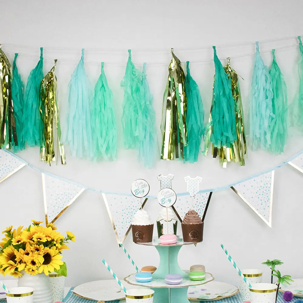 Blue Pom-Pom Garland – 200 cm