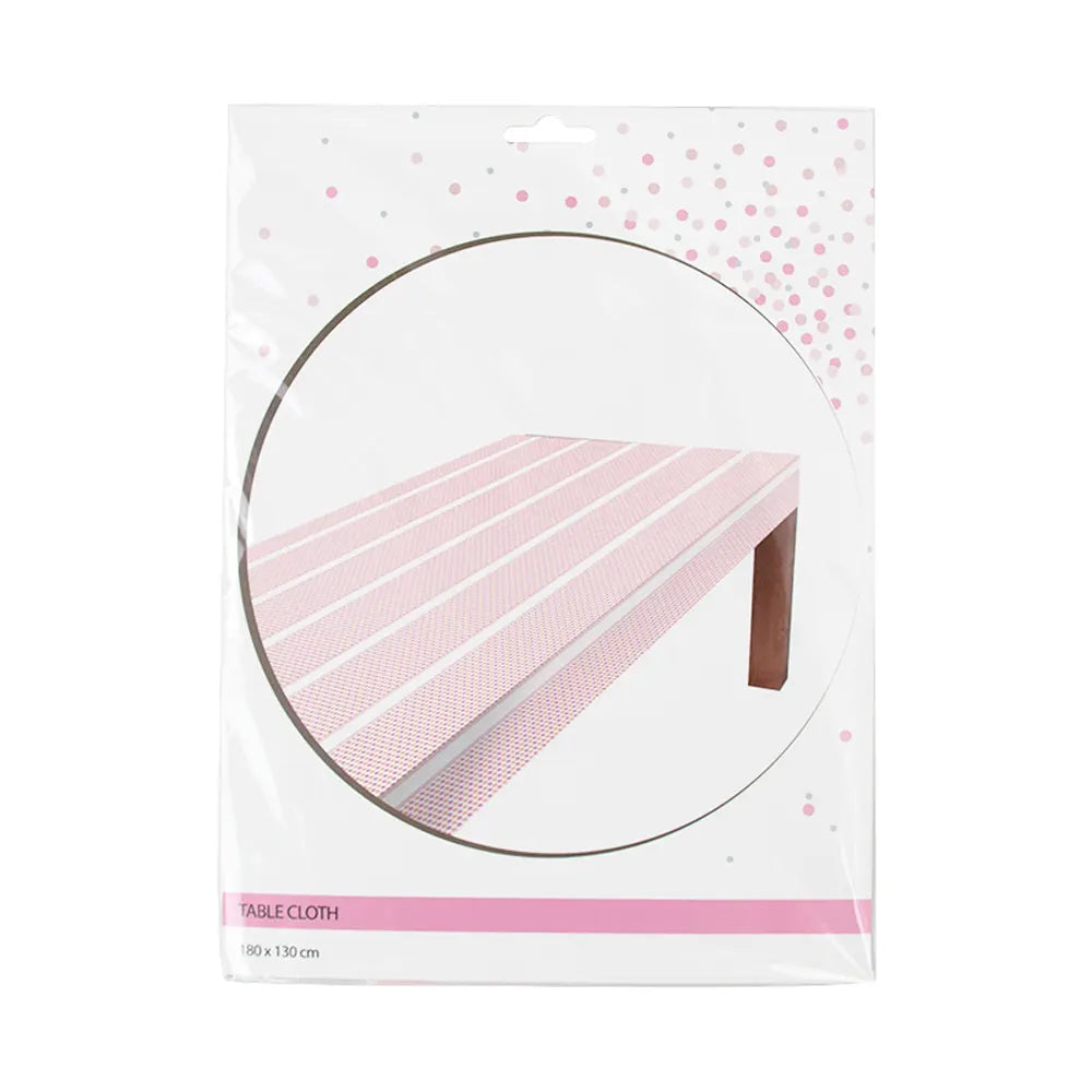 Baby Pink Decorative Tablecloth – 180 × 130 cm