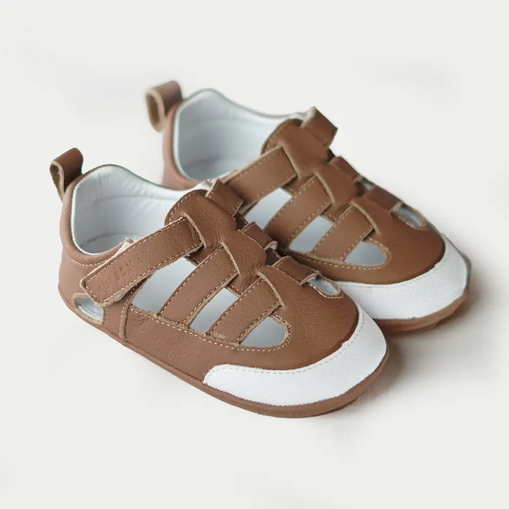 Cuteshez First Steps Soft Leather Sandals - Brown