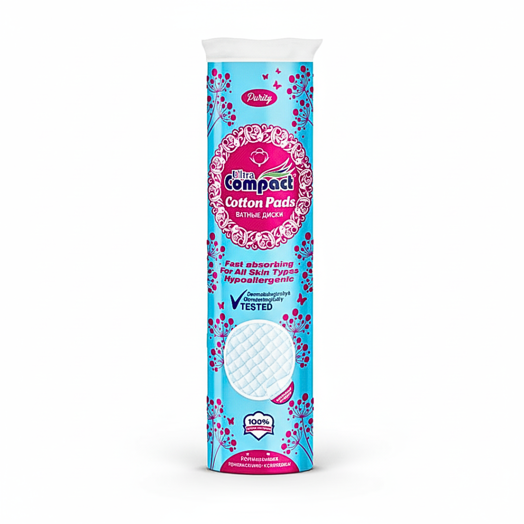 Ultra Compact Cotton Pads – 120 Pieces