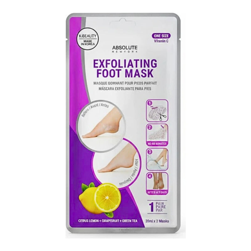 Absolute Mascarilla Exfoliante para Pies Cítricos Limón Pomelo Té Verde