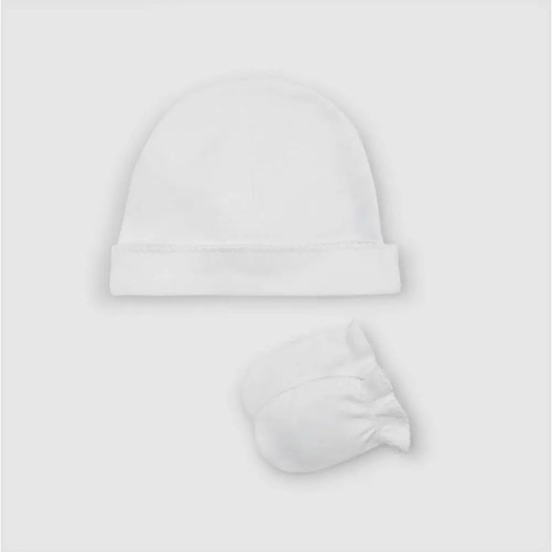 Bambidou Baby Hat and Mittens Set - White