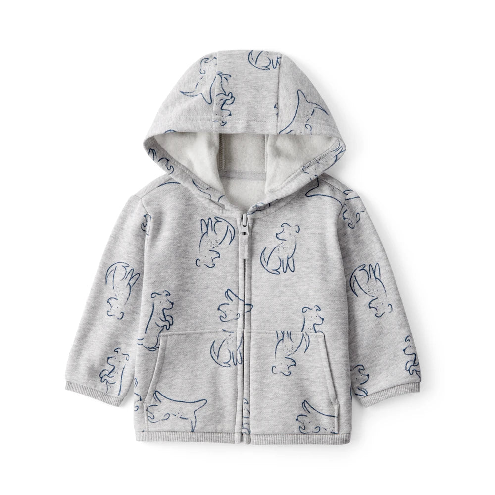 Sweat Zippé à Capuche Chiens Bébé Garçon Carter's - Gris