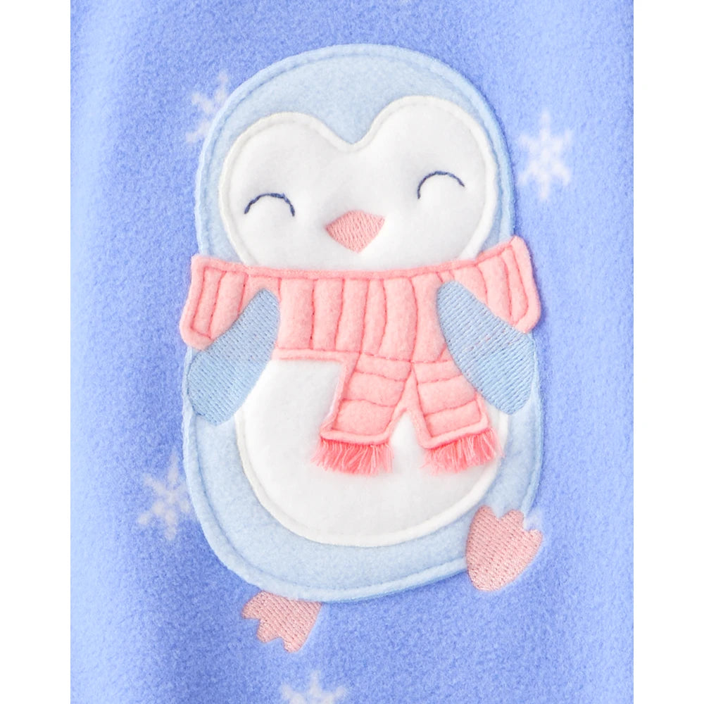 Grenouillère en Polaire Pingouin Bébé Fille Carter's - Bleu