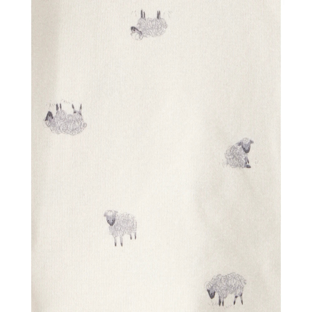 Lot de 4 Bodies à Manches Longues Moutons & Nœuds Bébé Fille Carter's - Noir & Blanc