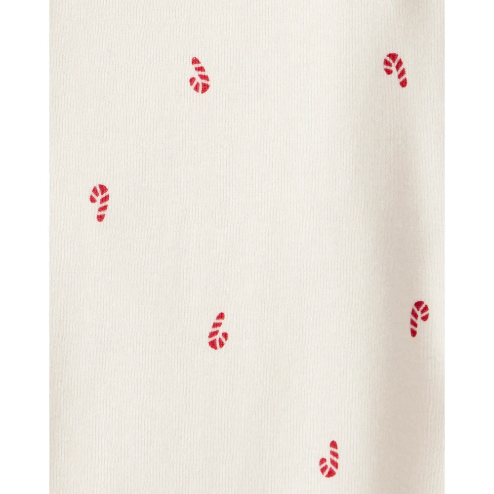 Lot de 4 Bodies à Manches Longues Léopard & Sucre d'Orge Bébé Fille Carter's - Rouge & Blanc