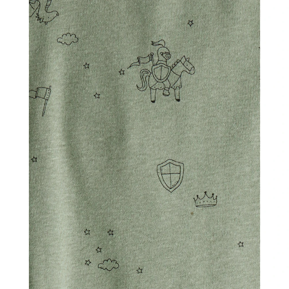 Lot de 4 Bodies à Manches Longues Dragons & Rayures Bébé Garçon Carter's - Bleu Blanc & Vert