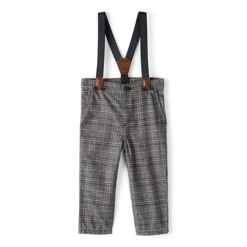 Pantalon à Carreaux avec Bretelles Bébé Garçon OshKosh - Gris