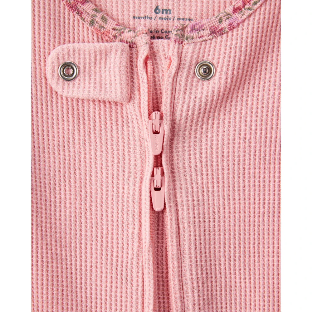 Grenouillère Texturée Bordure Fleurie Bébé Fille Carter's - Rose