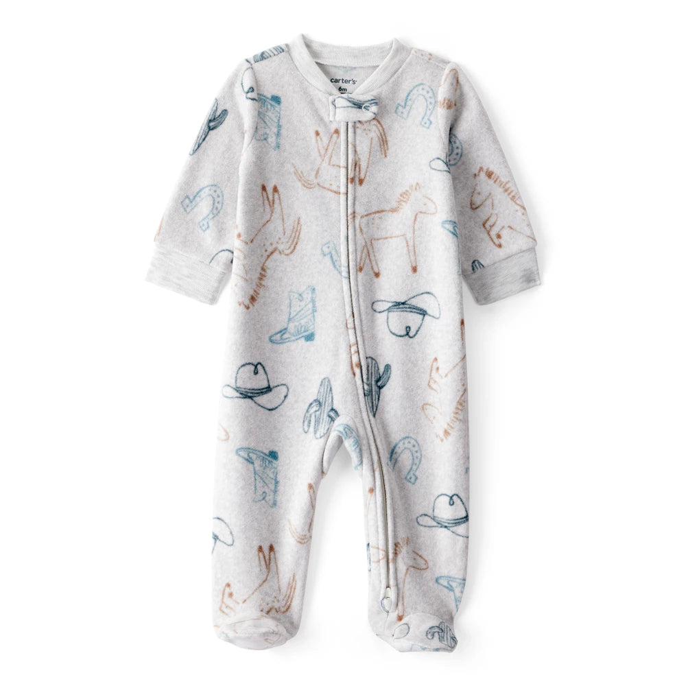 Grenouillère en Micropolaire Cowboy Bébé Garçon Carter's - Gris