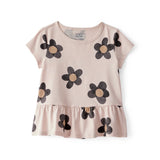 T-shirt à Manches Courtes Fleur Fille Carter's - Marron