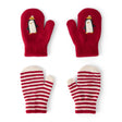 Moufles Antidérapantes Pingouin & Rayures Garçon Carter's - Rouge