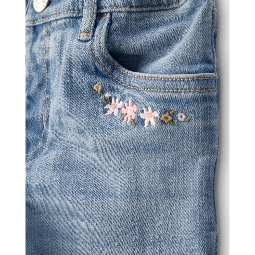 Jean à Jambe Large Brodé Fille OshKosh - Bleu