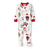 Pyjama 1 Pièce en Coton Lait & Biscuits du Père Noël Carter's - Beige