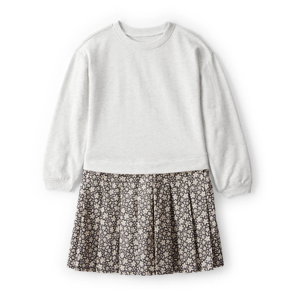 Robe Pull Fleurie à Manches Longues Fille Carter's - Gris