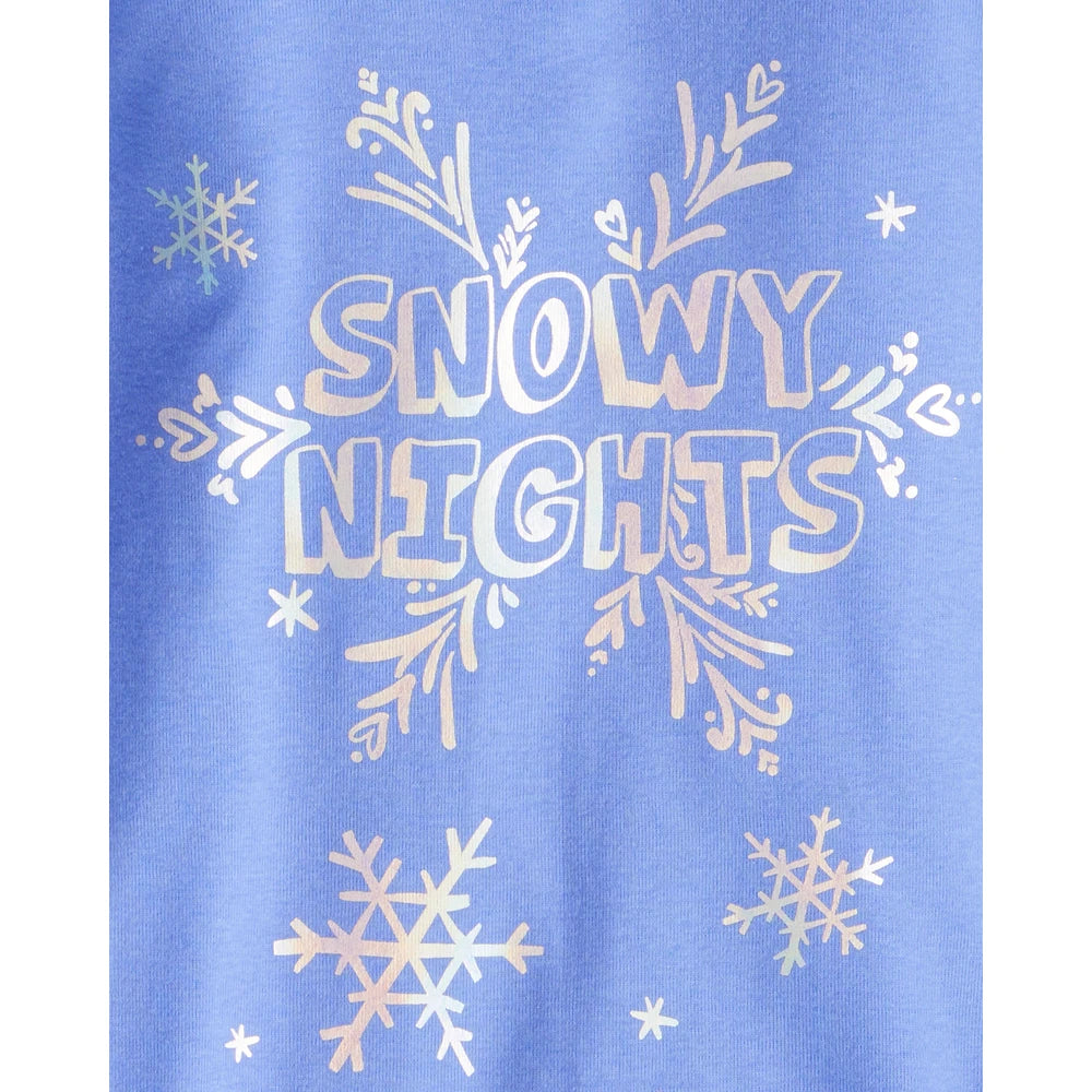Pyjama 4 Pièces en Coton Flocons de Neige Fille Carter's - Bleu
