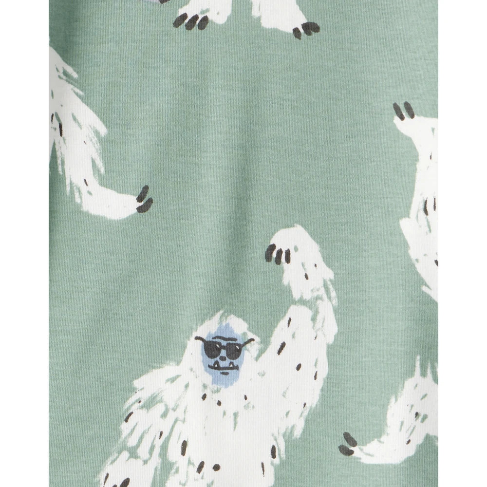 Pyjama 4 Pièces en Coton Yéti Garçon Carter's - Vert & Bleu Marine