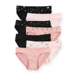 Lot de 7 Culottes Bikini Étoiles Fille Carter's - Noir & Rose